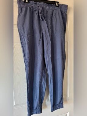 LOFT Women's Slate Blue Drawstring Jogger Pants size large